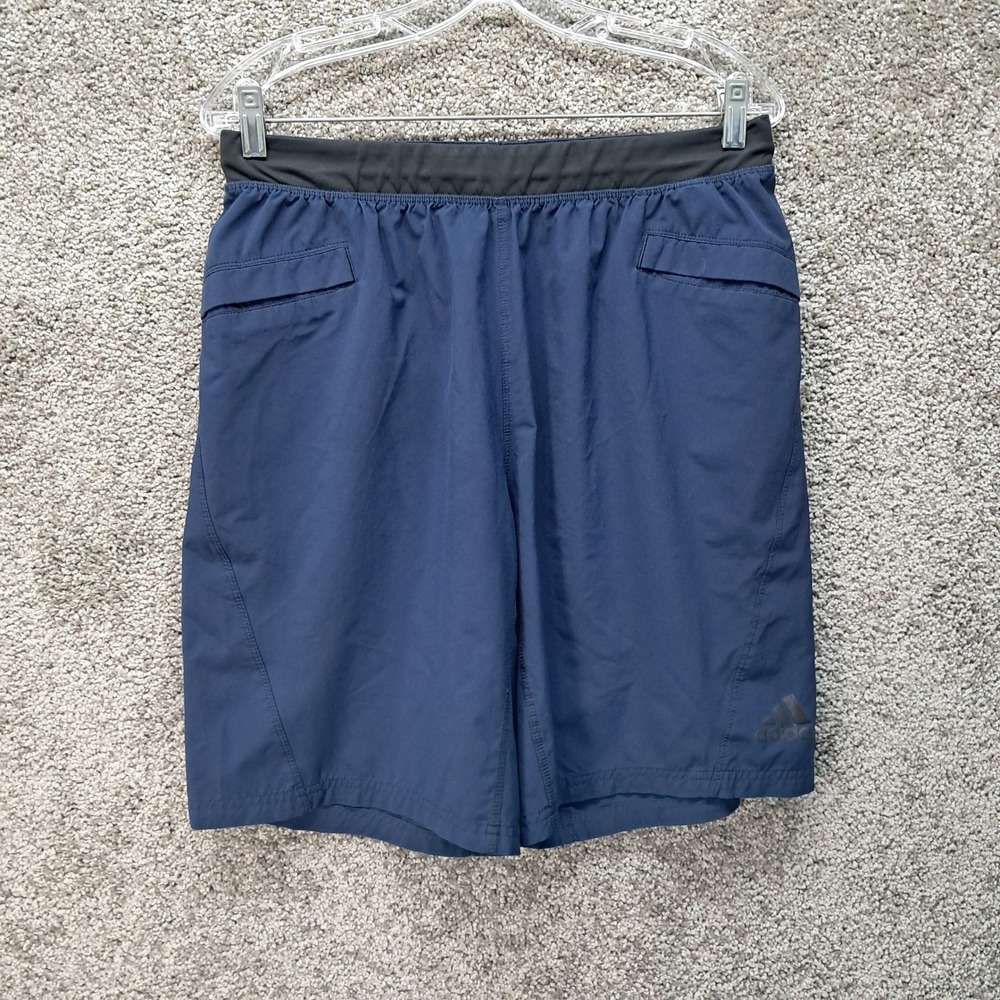 Adidas Climalite Mens Navy Blue Athletic Training Shorts Size Medium 9 Inseam
